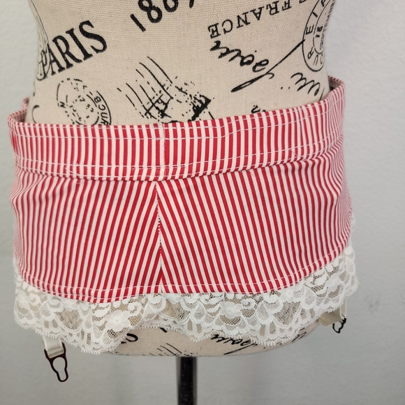 Forplay Lace Trim Garter Red White Striped Sz S/ M Women's Fairy Coquette - Picture 6 of 10
